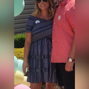 Blue smocked top dress
